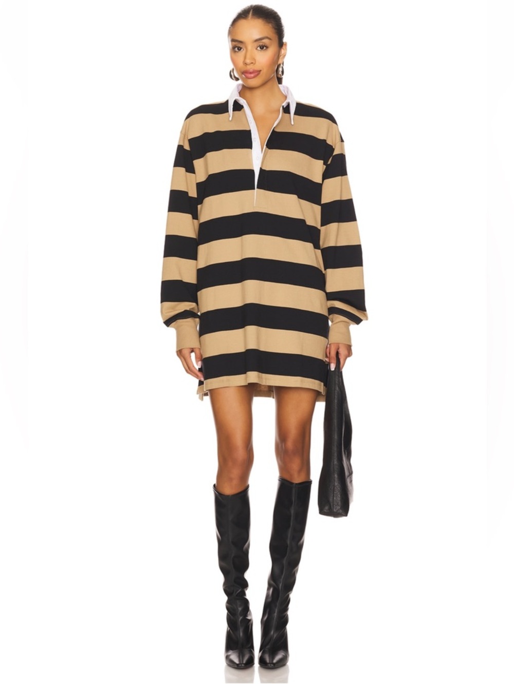 Good American Jersey Polo Mini Dress